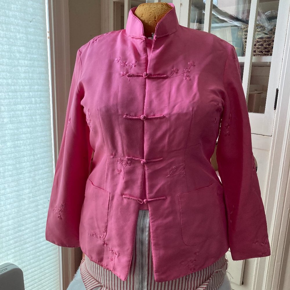Newport News pink silk Chinese-style jacket